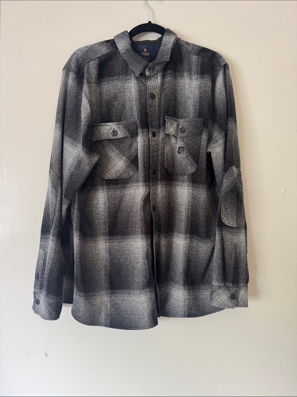 Roark Black & Gray Plaid Lightweight Shirt Jacket